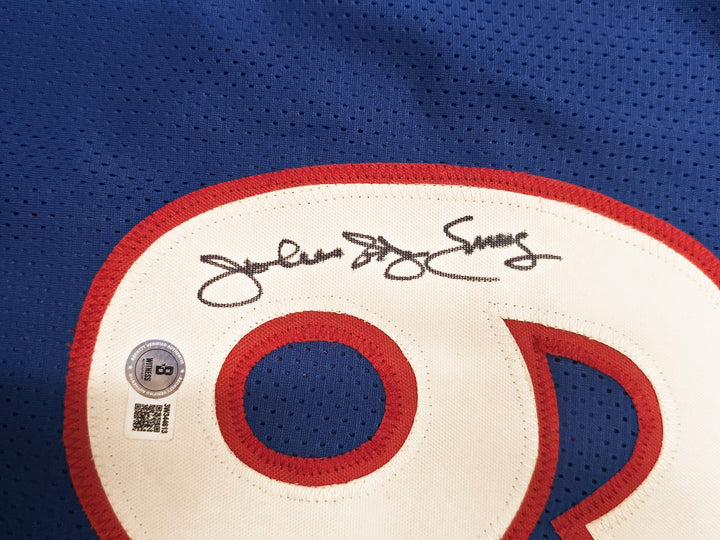 Philadelphia 76ers Julius "Dr. J" Erving Signed Blue Jersey Beckett Witness