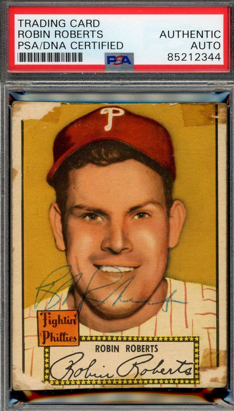 Robin Roberts PSA DNA Vintage Signed 1952 Topps Autograph