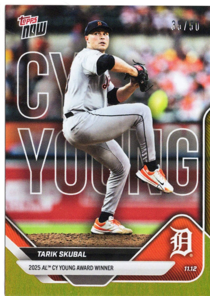 2025 Topps Now Tarik Skubal #OS5 Gold Foil /50 Detroit Tigers Baseball Card