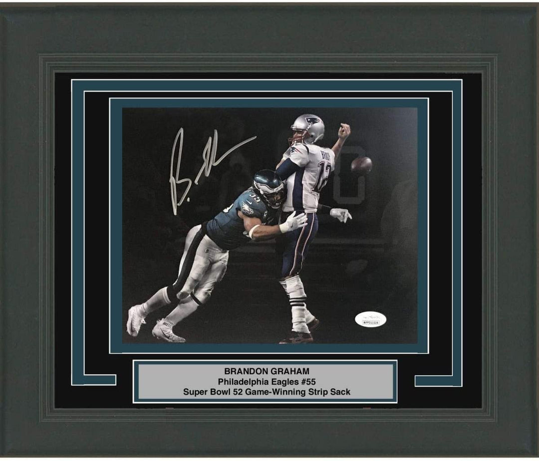 Framed Autographed Brandon Graham Eagles Spotlight 8x10 Photo JSA COA