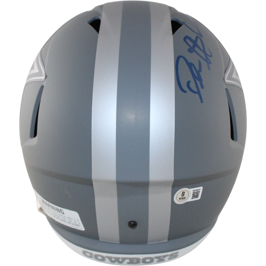 Deion Sanders Autographed Dallas Cowboys F/S Slate Helmet Beckett Witness 51747