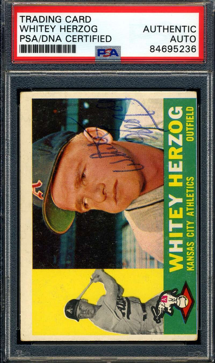 Whitey Herzog PSA DNA Signed 1960 Topps Autographed