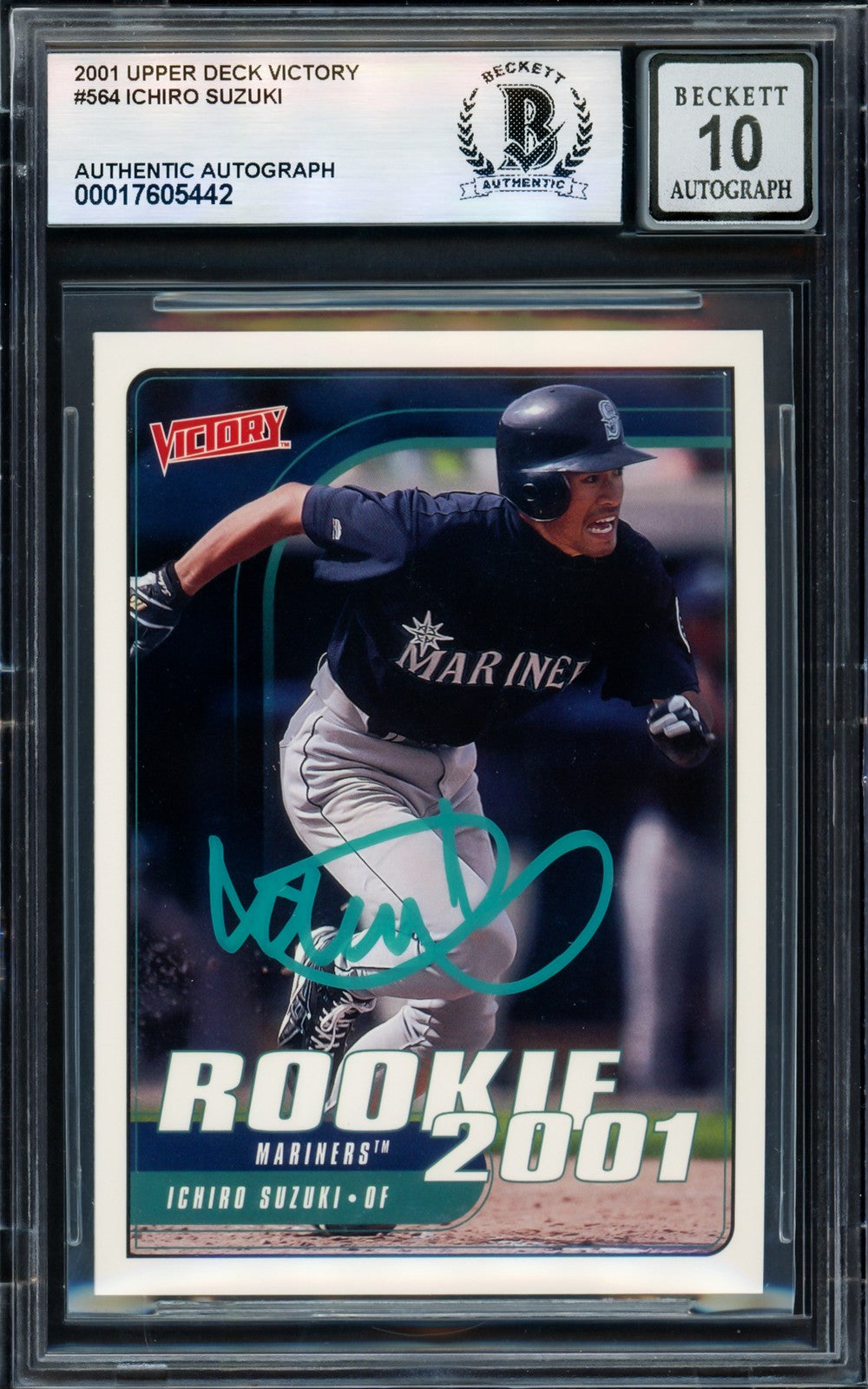 Ichiro Suzuki 2001 Upper Deck Victory RC #564 Signed Trading Card Beckett BAS