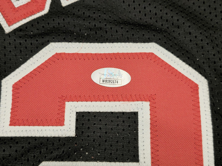 Portland Trailblazers Clyde Drexler Signed Black & Red Jersey JSA