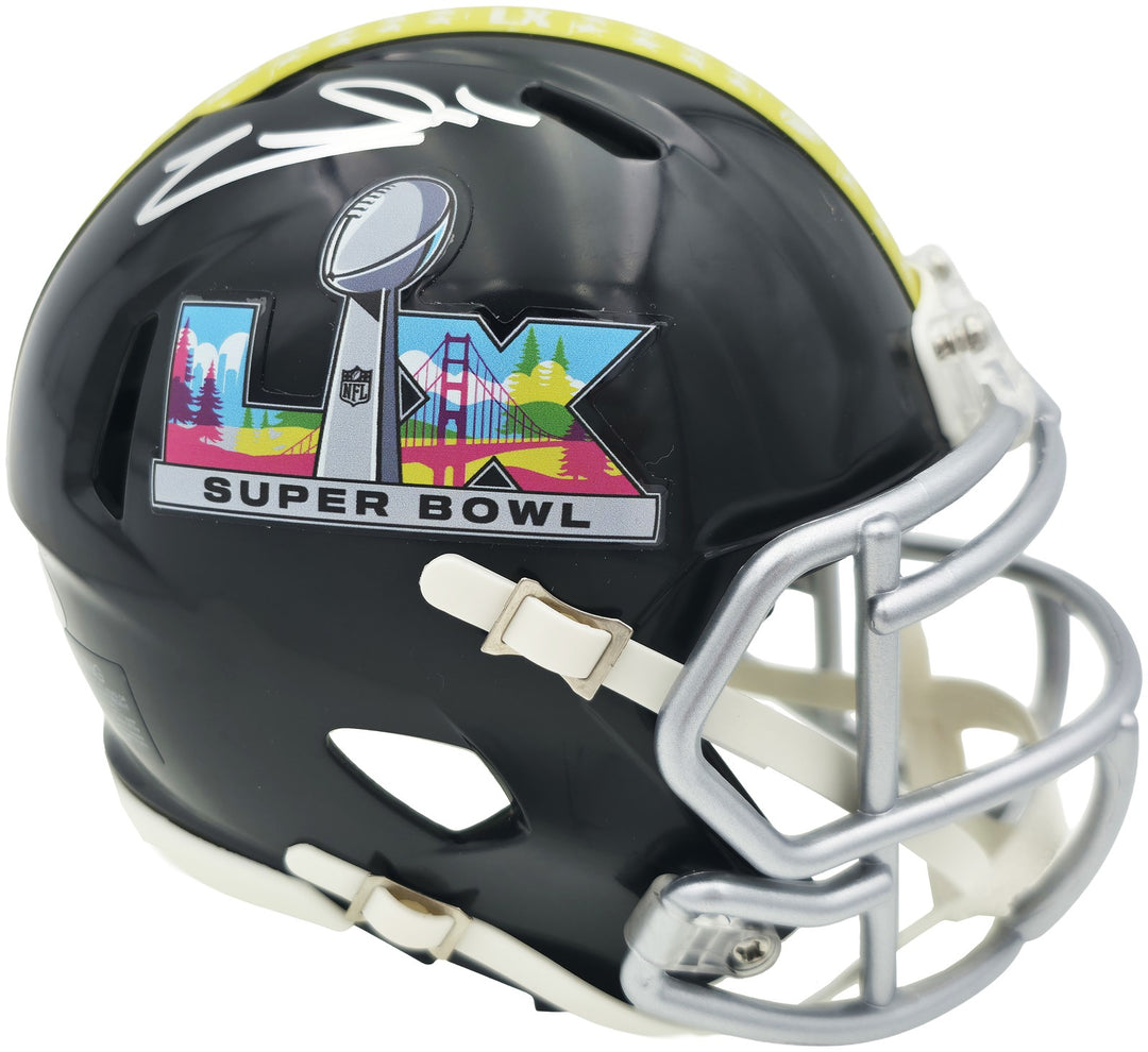 Zach Charbonnet Signed Seahawks Black SB LX Logo Speed Mini Helmet MCS Holo