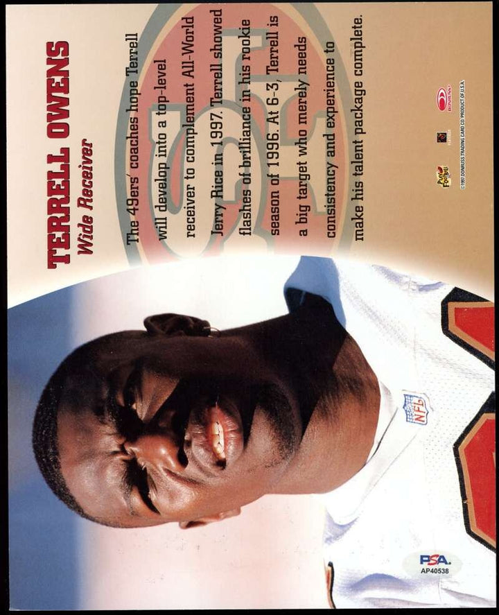 Terrell Owens PSA DNA Autograph 1997 Leaf 8x10 Photo Signed