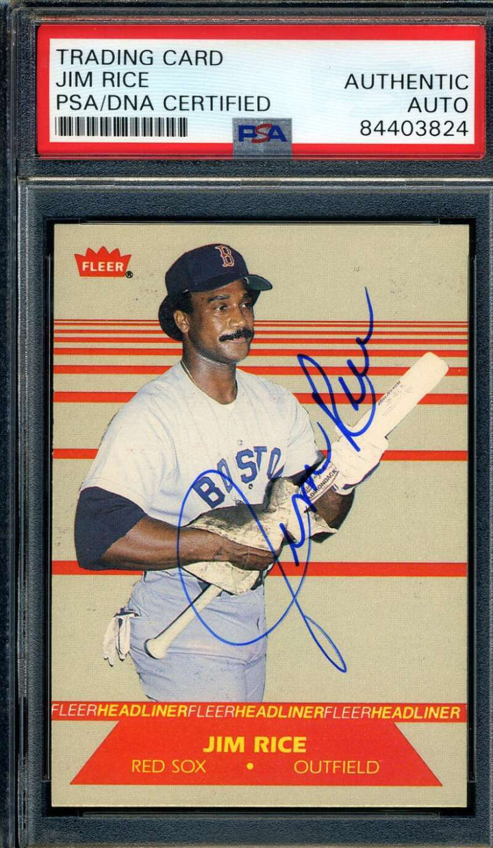 Jim Rice PSA DNA Coa Signed 1987 Fleer Autograph