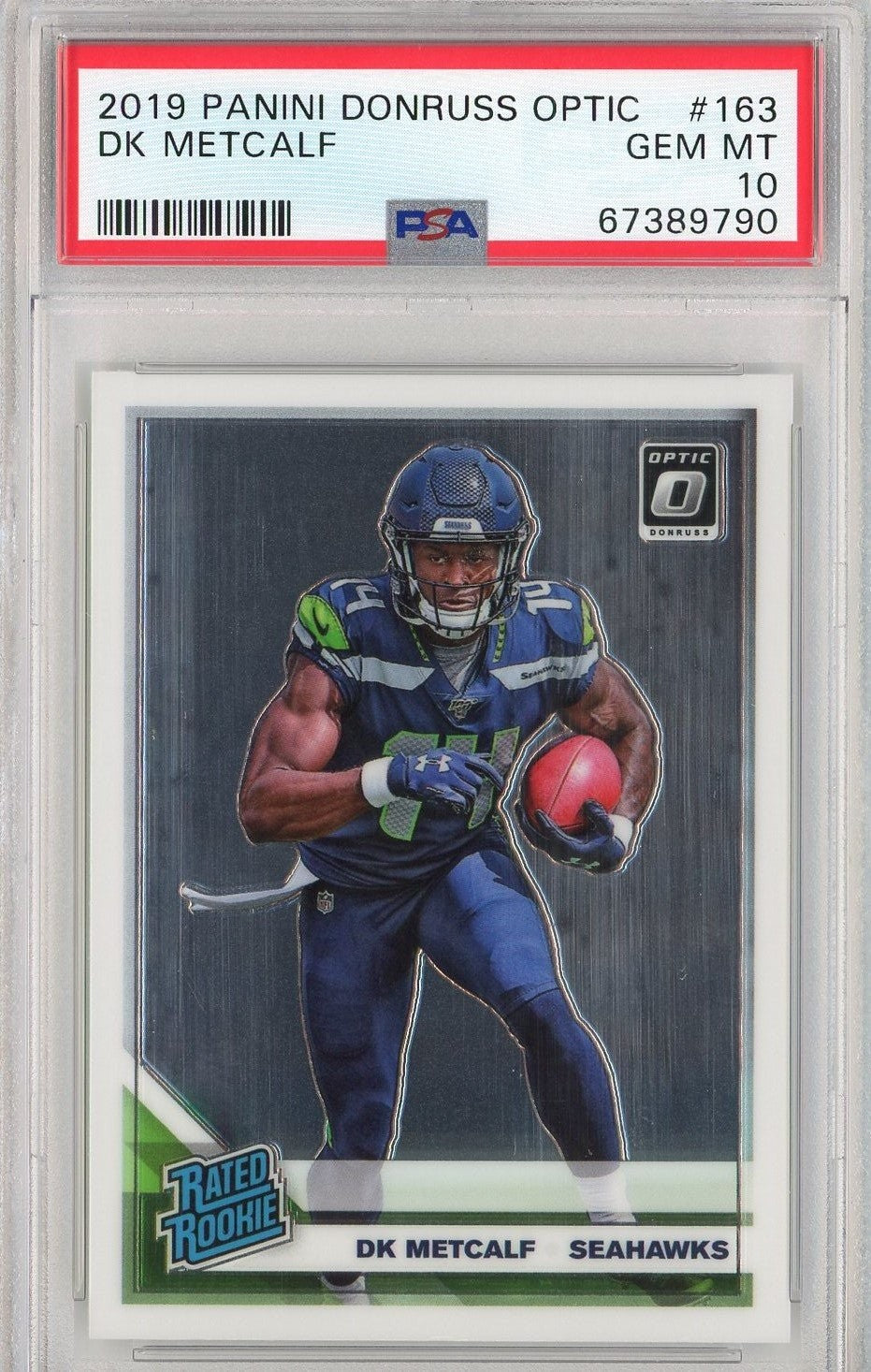 Graded 2019 Panini Donruss Optic DK Metcalf #163 Rookie RC Card PSA 10