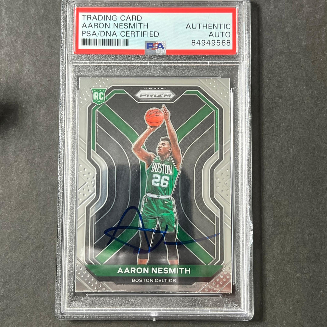 2020-21 Panini Prizm #282 Aaron Nesmith Signed Card AUTO PSA Slabbed RC Celtics