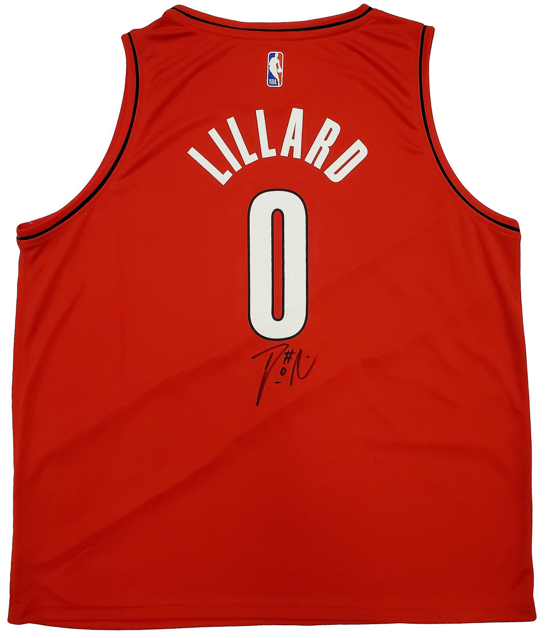 Trail Blazers Damian Lillard Signed Red Fanatics Jersey Size XXL Beckett