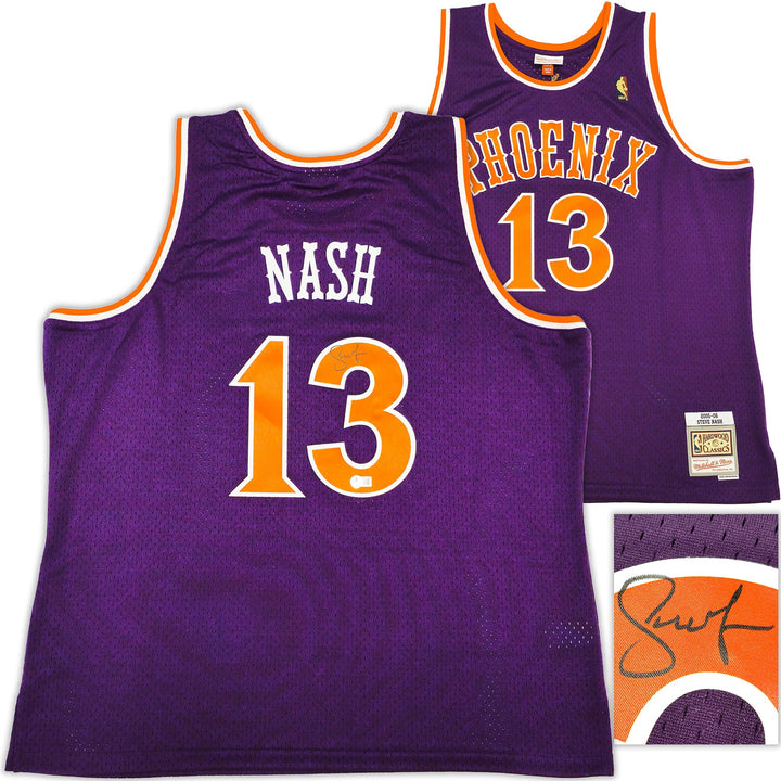 Suns Steve Nash Auto Purple AUTH Mitchell Ness 05-06 HWC Swingman Jersey XXL BAS
