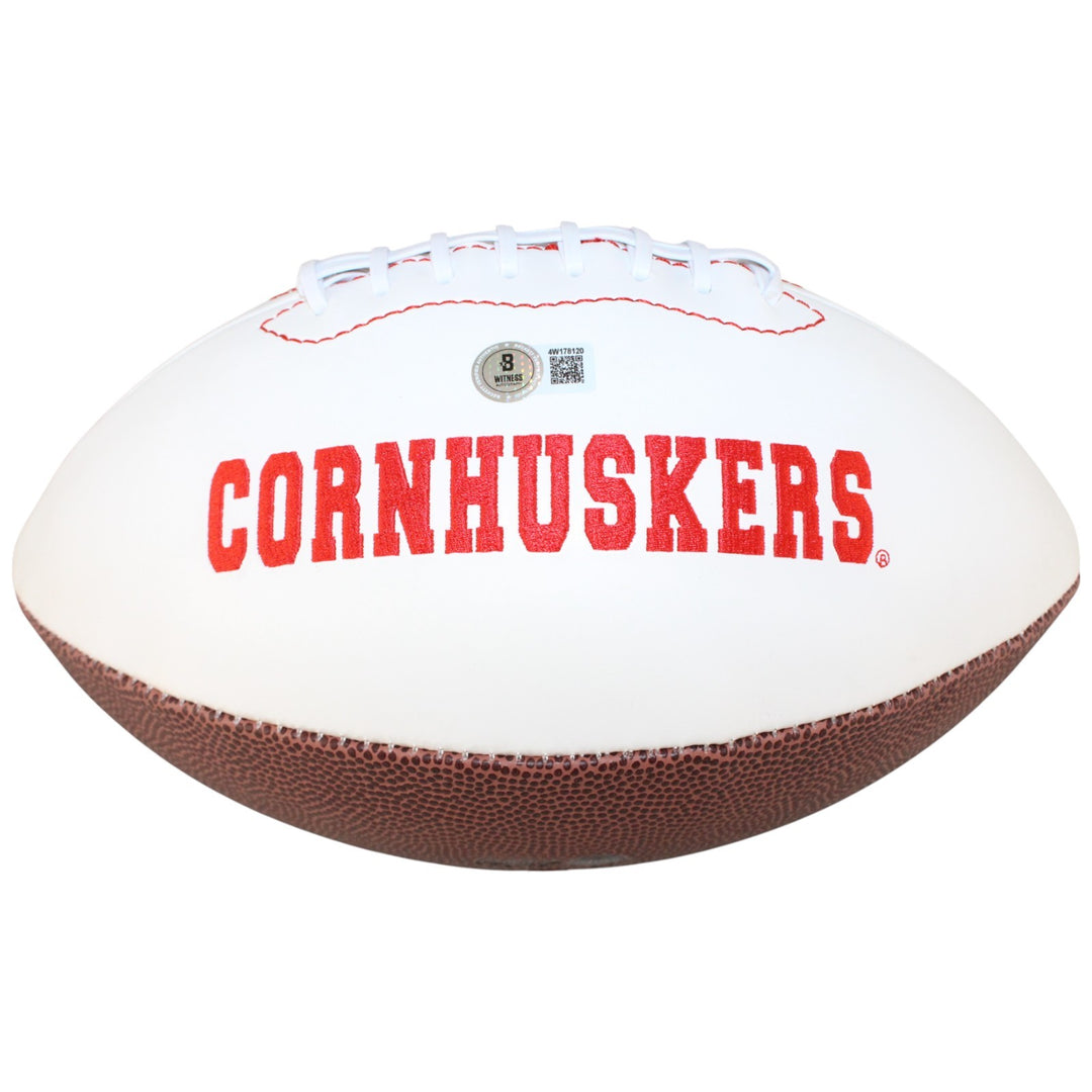 Ndamukong Suh Autographed Nebraska Cornhuskers Logo Football Beckett WIT 52788