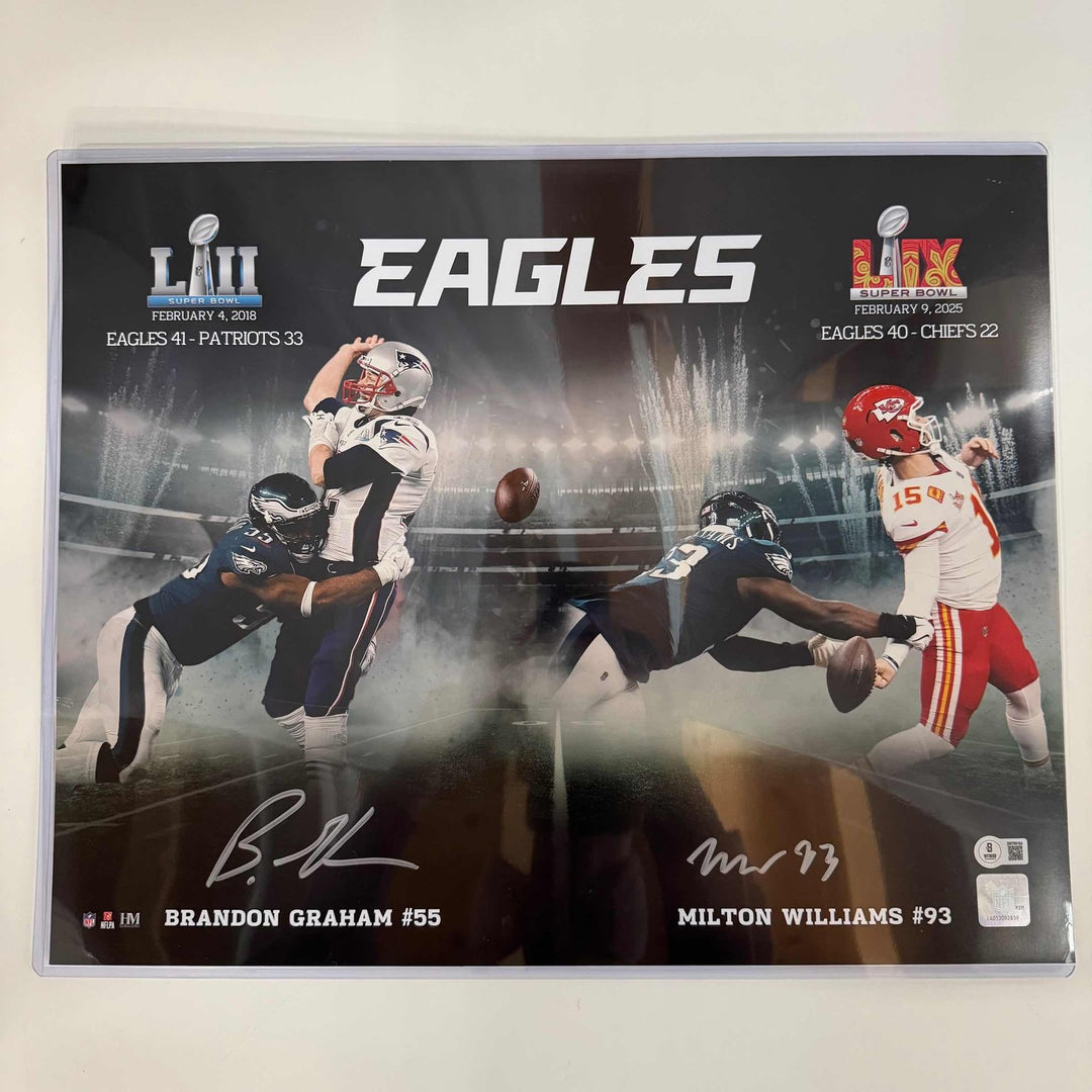 Autographed/Signed Brandon Graham Milton Williams 16x20 Photo BAS COA