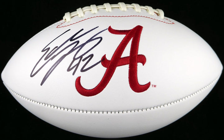 Eddie Lacy Signed White Logo Football Alabama Crimson Tide MCS Holo