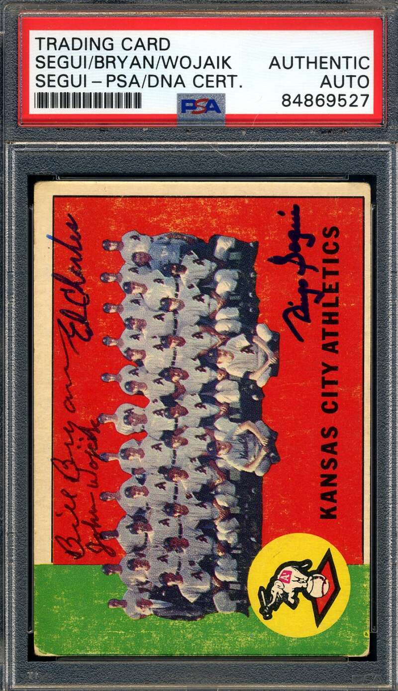 Segui Bryan Wojaik PSA DNA Signed By 4 1963 Topps Team Autograph
