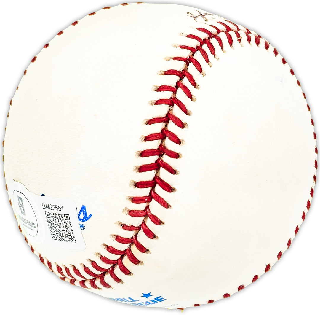 Jim Pearce Signed AL Division Series Logo Baseball Reds, Senators Beckett QR