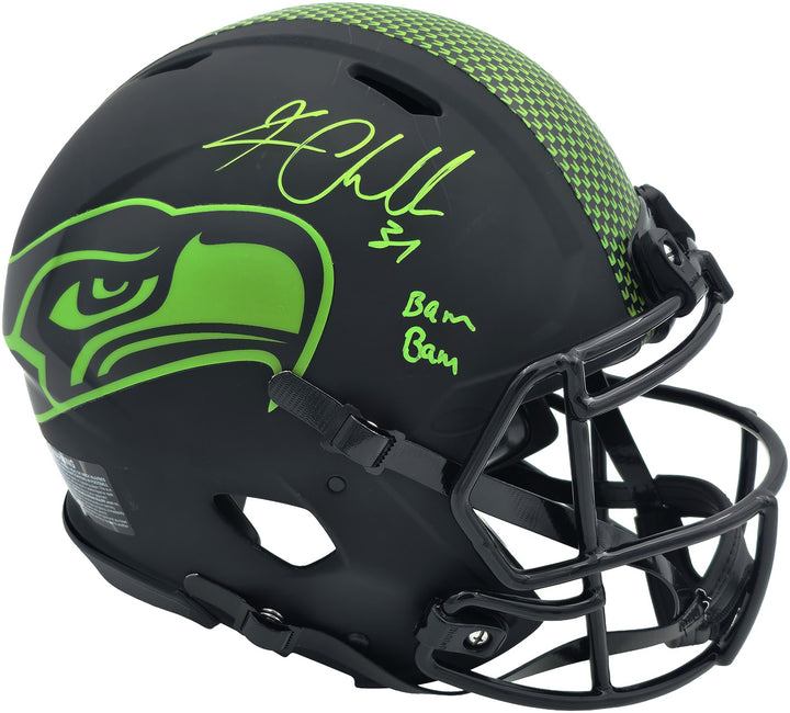 Kam Chancellor Auto Seahawks Eclipse Black Full Size Authentic Helmet Bam Bam
