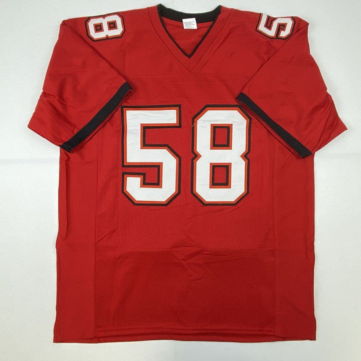 Autographed/Signed SHAQUIL SHAQ BARRETT Tampa Bay Red Football Jersey PSA COA