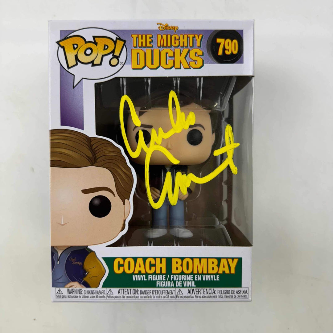 Autographed/Signed Coach Gordon Bombay Emilio Estevez Funko Pop #790 JSA COA
