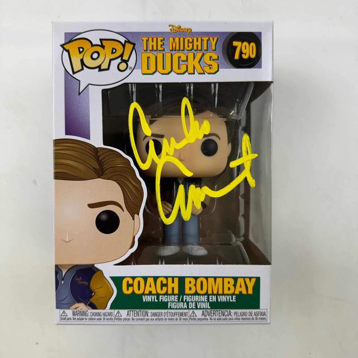 Autographed/Signed Coach Gordon Bombay Emilio Estevez Funko Pop #790 JSA COA