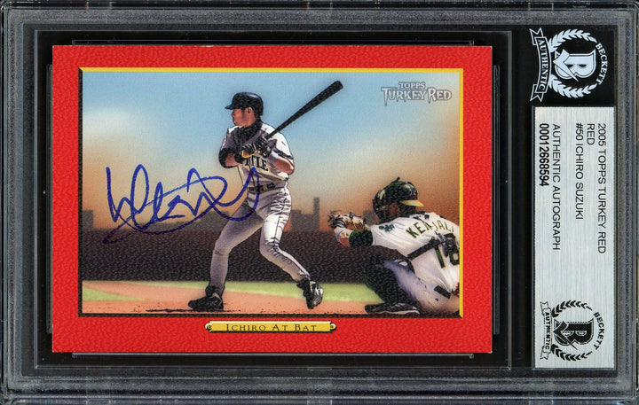 Ichiro Suzuki Signed 2005 Topps Turkey Red Card 50 Mariners Beckett #12668594