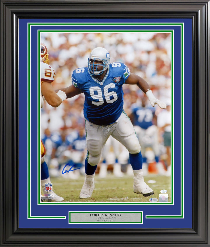 Cortez Kennedy Signed Framed 16x20 Photo Seattle Seahawks Beckett