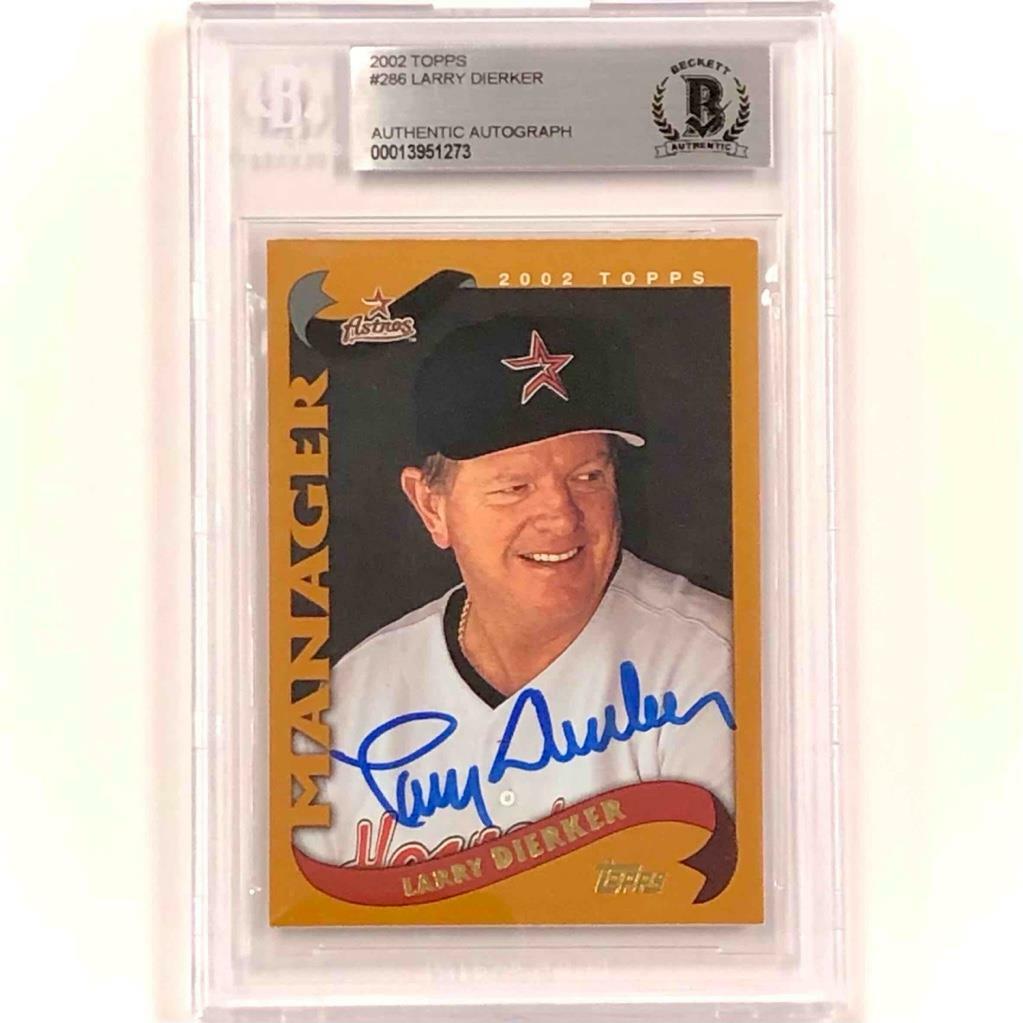 Houston Astros manager Larry Dierker autograph signed 2002 Topps card BGS BAS