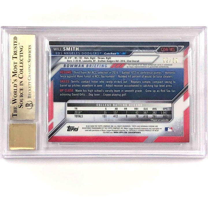 2016 Bowman Chrome 1st Will Smith RC auto Gold Wave Refractor rookie /50 BGS 9.5