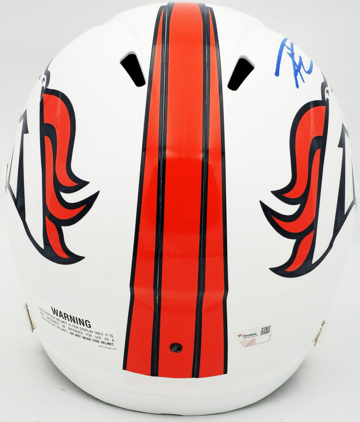 Russell Wilson Auto Broncos Flat Matte White Full Size Rep Speed Helmet Fanatics