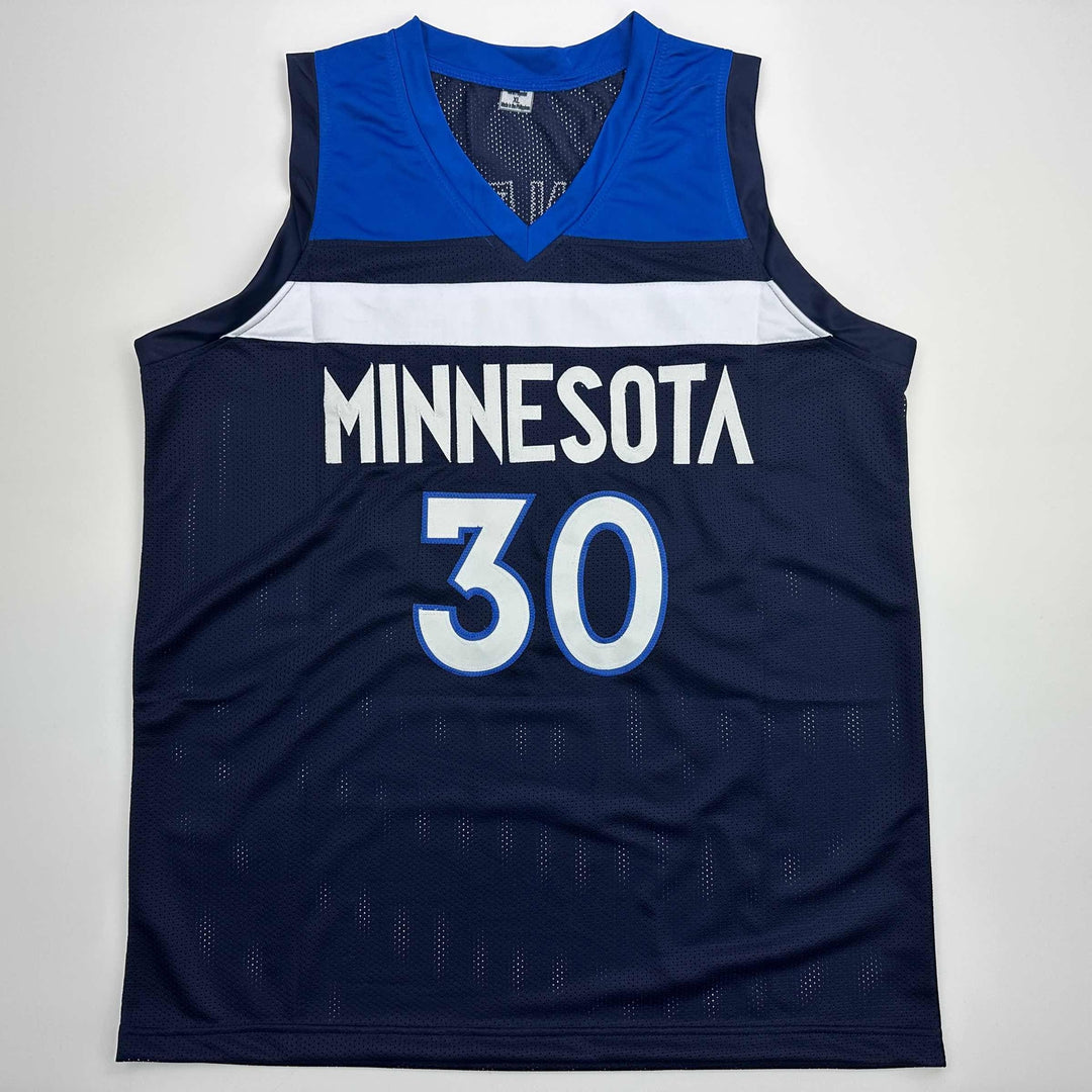 Facsimile Autographed Julius Randle Minnesota Blue Reprint Jersey Size Men's XL