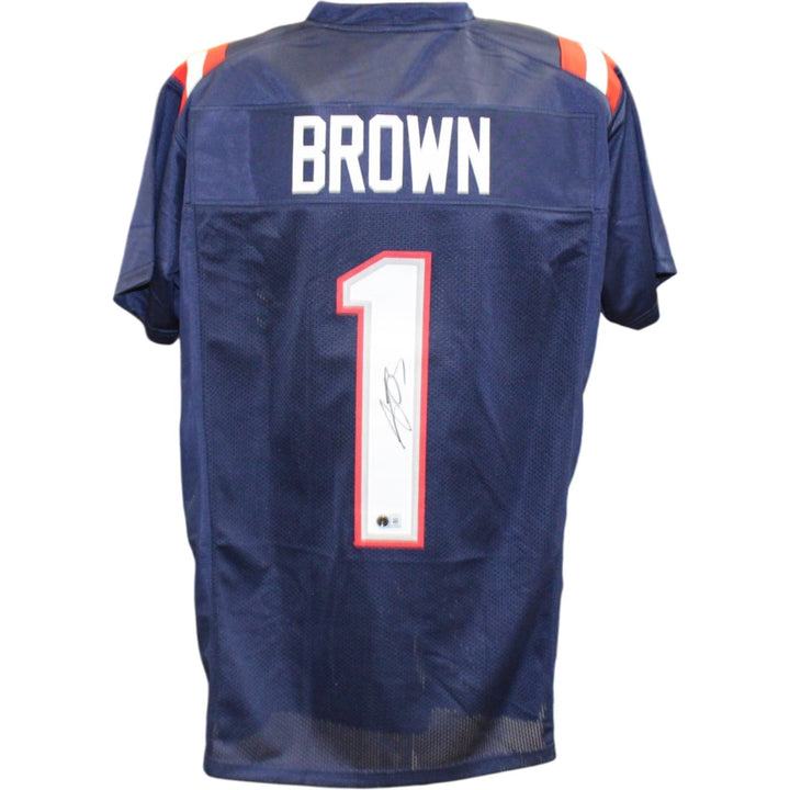 AJ Brown Autographed/Signed Pro Style Sz XL Blue Jersey Beckett Witnessed 57960