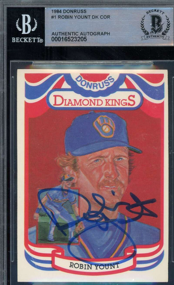 Robin Yount Beckett BAS Signed 1984 Donruss Diamond Kings Autograph