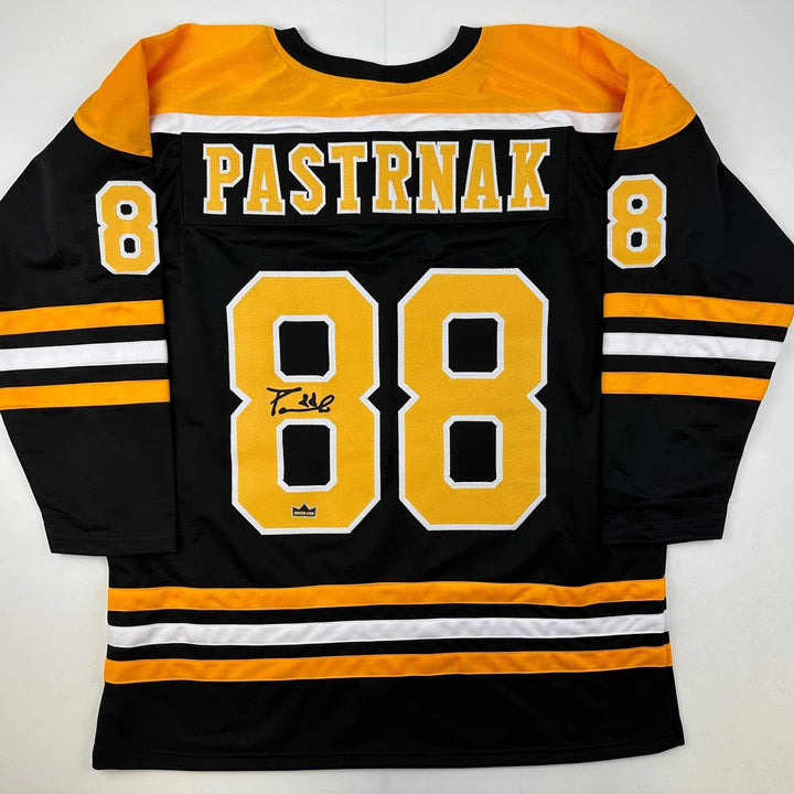 Facsimile Autographed David Pastrnak Boston Black Reprint Auto Jersey Men's XL