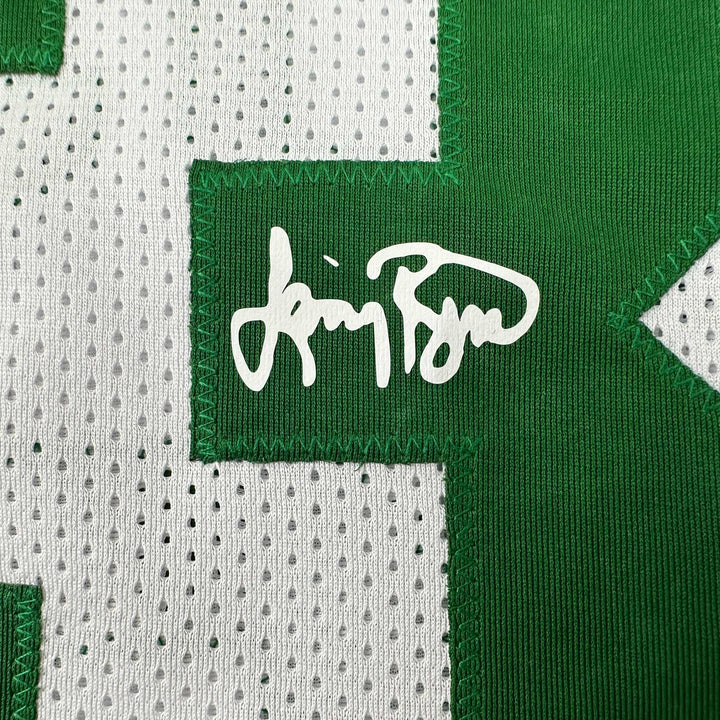 Facsimile Autographed Larry Bird Boston White Reprint Jersey Size Men's XL