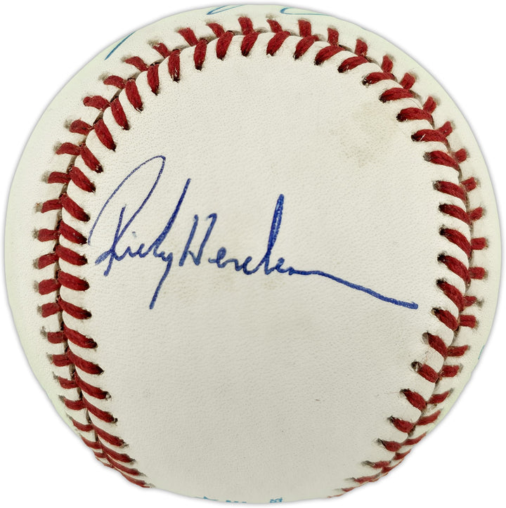 Rickey Henderson, Lou Brock, Maury Wills Auto AL Baseball Greatest Base