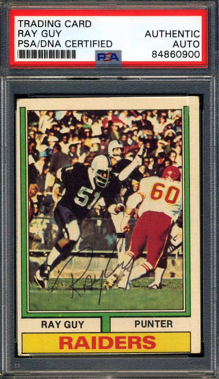 Ray Guy PSA DNA Signed 1974 Topps Rookie Autograph