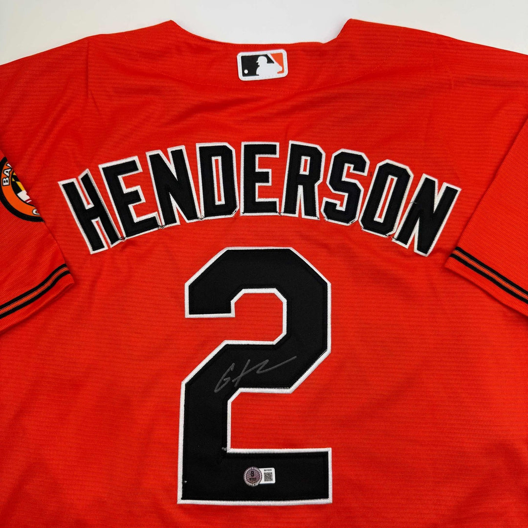 Autographed/Signed Gunnar Henderson Baltimore Orange Jersey Beckett COA