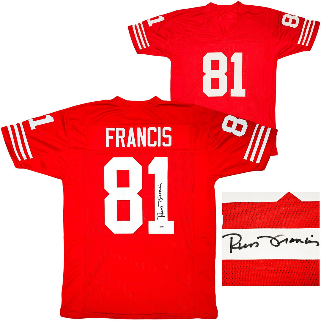 San Francisco 49ers Russ Francis Autographed Signed Red Jersey PSA/DNA