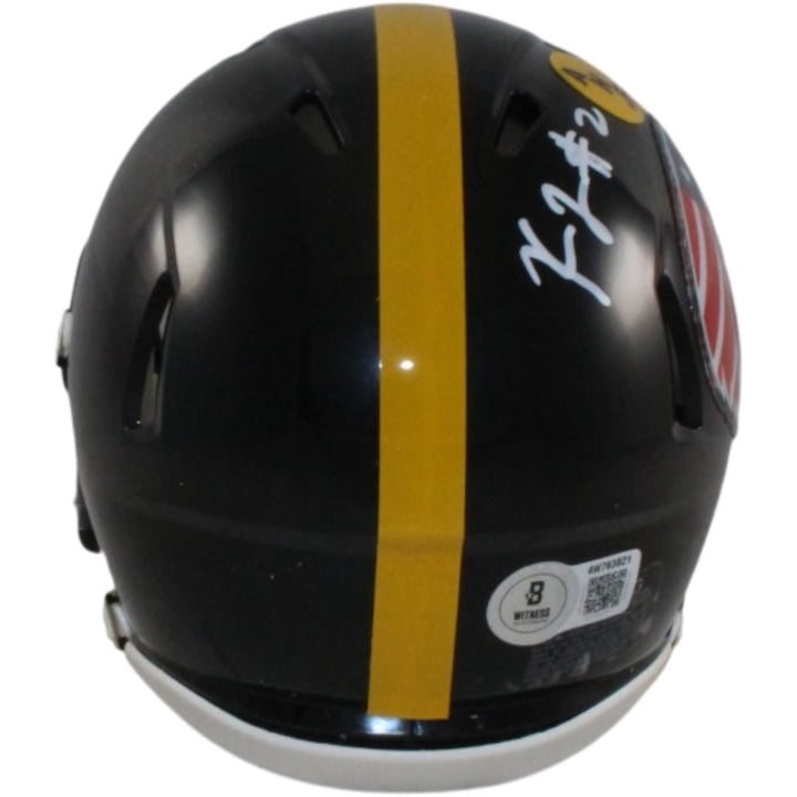Kaleb Johnson Autographed Iowa Hawkeyes Stars&Stripes Mini Helmet Beckett 56962