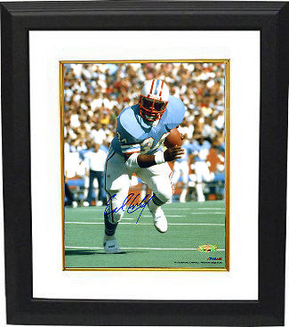 Earl Campbell signed Houston Oilers 8X10 Photo Framed (blue jersey)- Tri-Star