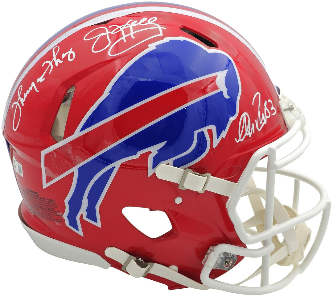 Jim Kelly Thurman Thomas Reed Auto Bills Greats Red Throwback Full Size Helmet