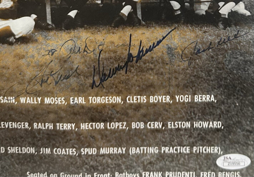 Yankees 1961 WS Team Signed 16x20 Framed Photo 34 Auto Maris Mantle JSA LOA HOF