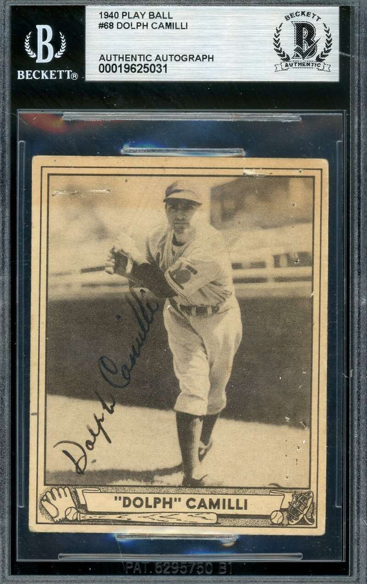 Dolph Camilli Beckett BAS Signed 1940 Play Ball Autograph