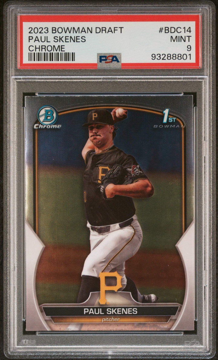 Graded 2023 Topps Bowman Draft Paul Skenes #BDC14 Chrome RC Baseball Card PSA 9