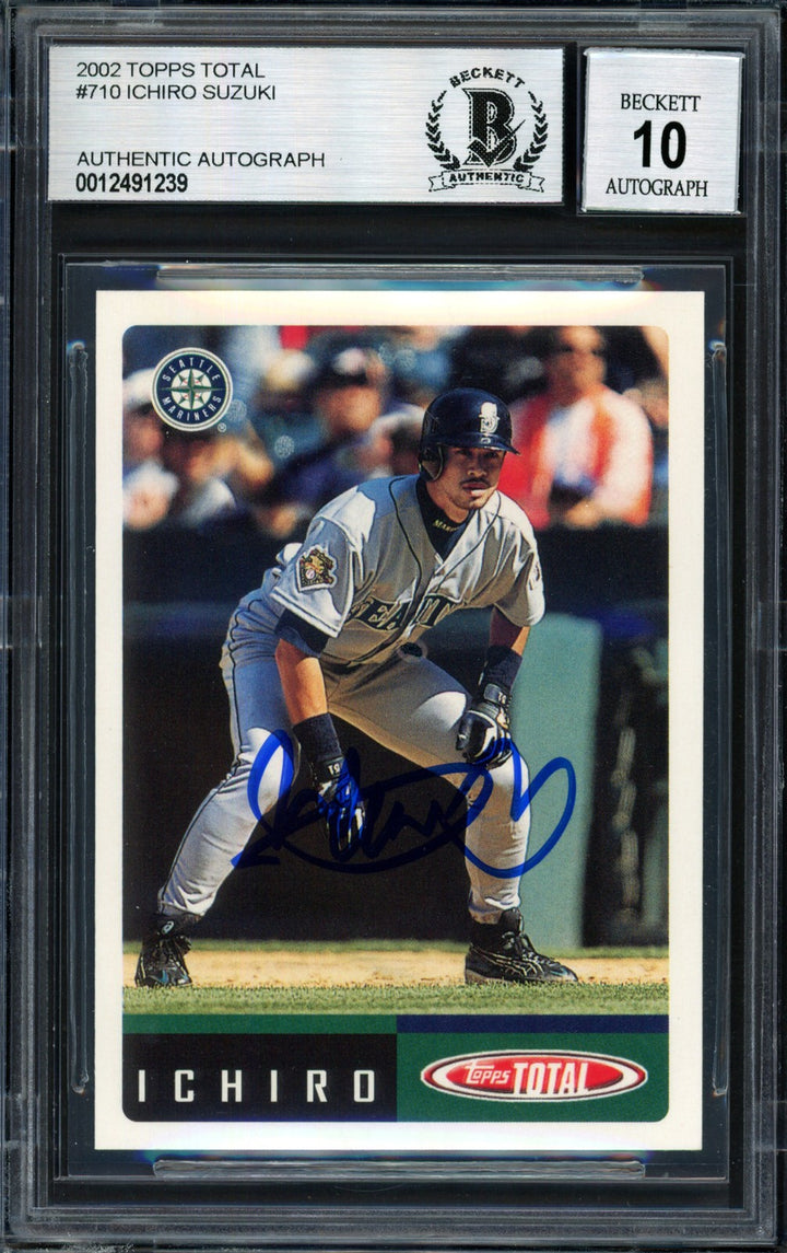Ichiro Suzuki Auto 2002 Topps Total Card 710 Mariners Auto 10 Beckett #12491239