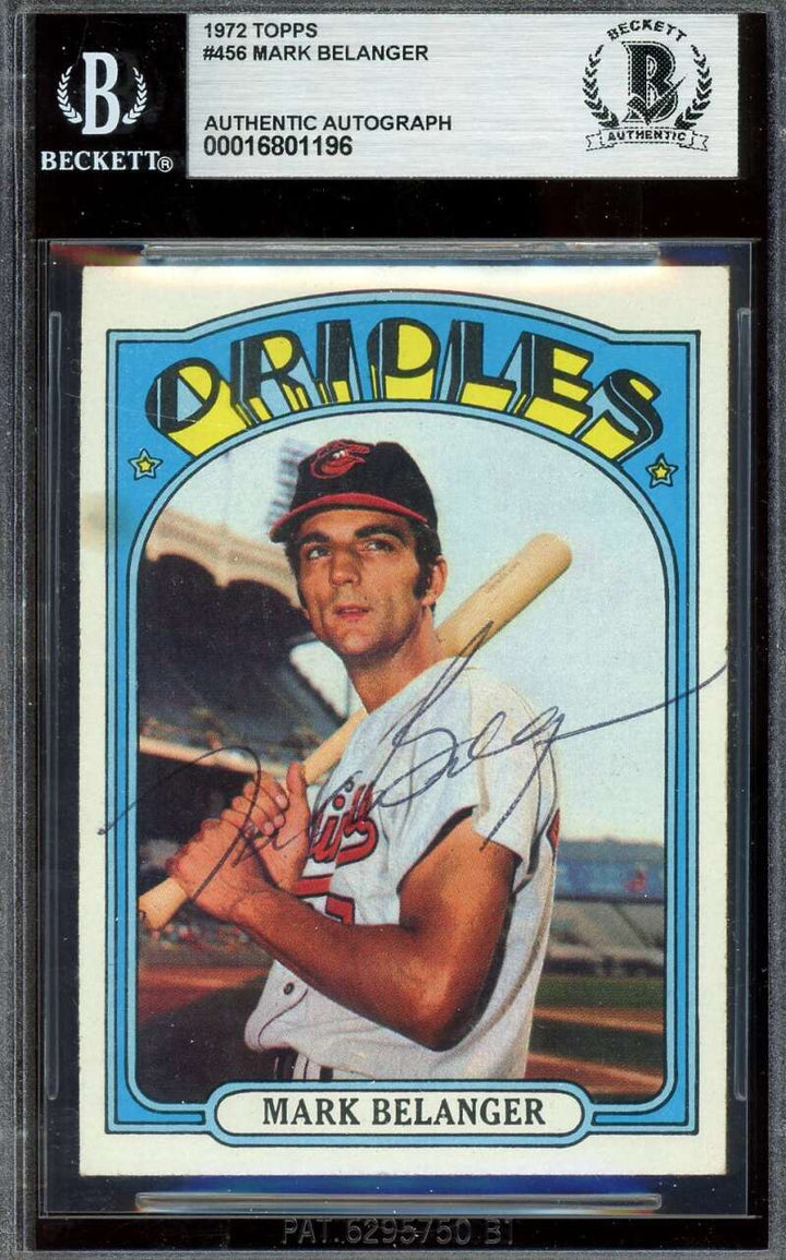 Mark Belanger Beckett BAS Signed 1972 Topps Autograph