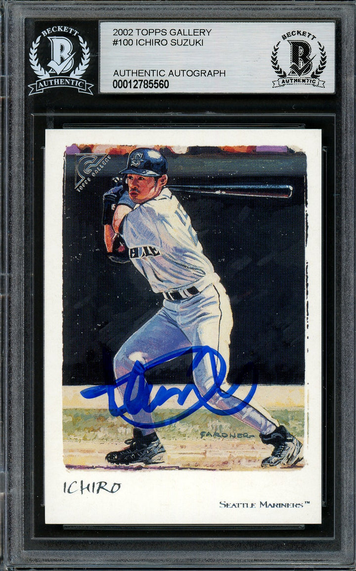 Ichiro Suzuki Signed 2002 Topps Gallery Card 100 Seattle Mariners Beckett