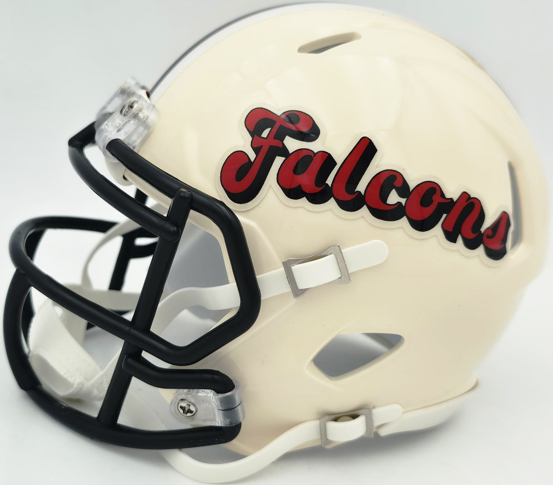 Michael Vick Signed Atlanta Falcons Cream Retro Speed Mini Helmet Beckett Wit