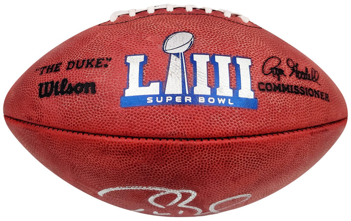 Tom Brady Auto Official NFL Leather Super Bowl LIII Logo Football Fanatics Holo