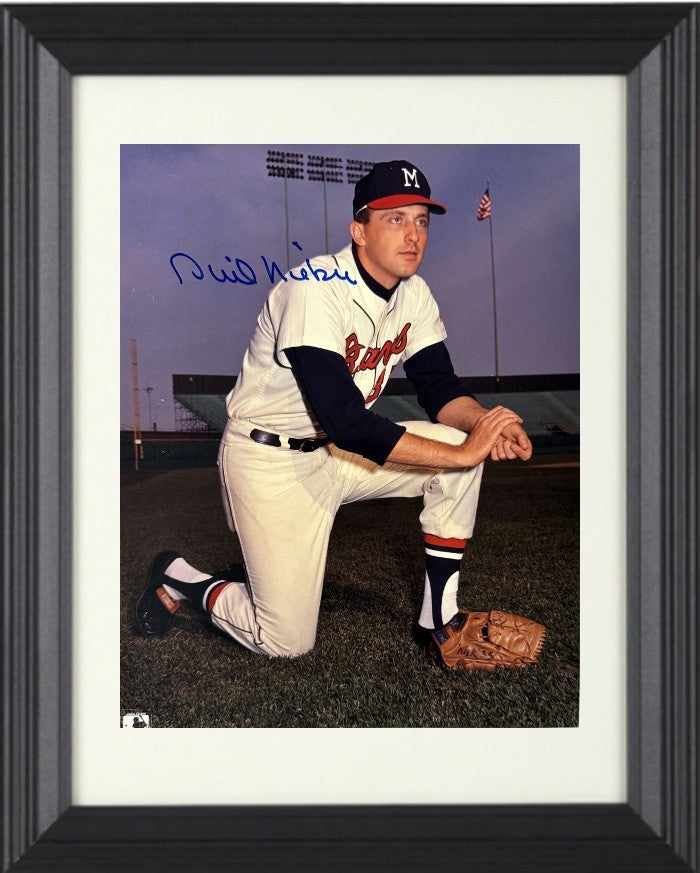 Phil Niekro signed Atlanta Braves MLB 8x10 Photo Framed- Tuff Stuff COA- (HOF)
